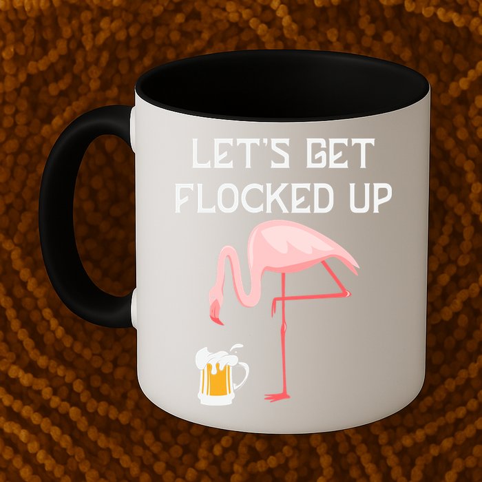 Flamingo Drinking Beer Funny Flamingo Mug