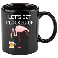Flamingo Drinking Beer Funny Flamingo 11oz C Handle Ceramic Mug