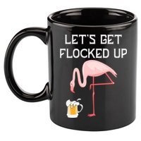 Flamingo Drinking Beer Funny Flamingo 11oz C Handle Ceramic Mug