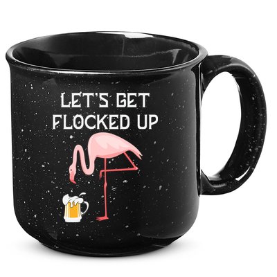Flamingo Drinking Beer Funny Flamingo 15oz Campfire Ceramic Mug