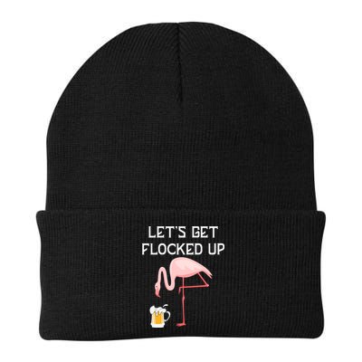 Flamingo Drinking Beer Funny Flamingo Beanie
