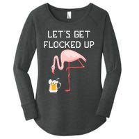 Flamingo Drinking Beer Funny Flamingo Women's Perfect Tri Tunic Long Sleeve Shirt