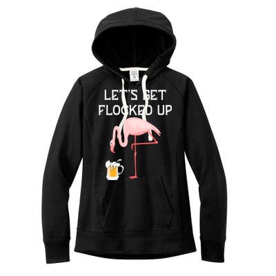 Flamingo Drinking Beer Funny Flamingo Women's Fleece Hoodie