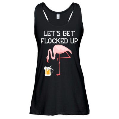 Flamingo Drinking Beer Funny Flamingo Ladies Essential Flowy Tank