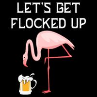 Flamingo Drinking Beer Funny Flamingo Flat Bill Trucker Hat