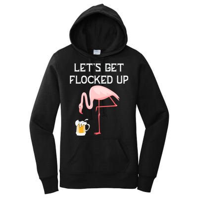 Flamingo Drinking Beer Funny Flamingo Women's Pullover Hoodie