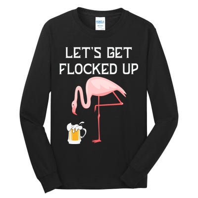 Flamingo Drinking Beer Funny Flamingo Tall Long Sleeve T-Shirt