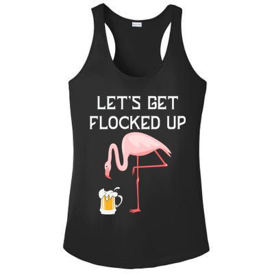 Flamingo Drinking Beer Funny Flamingo Ladies PosiCharge Competitor Racerback Tank