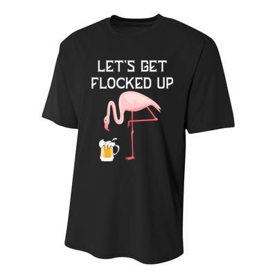 Flamingo Drinking Beer Funny Flamingo Youth Performance Sprint T-Shirt