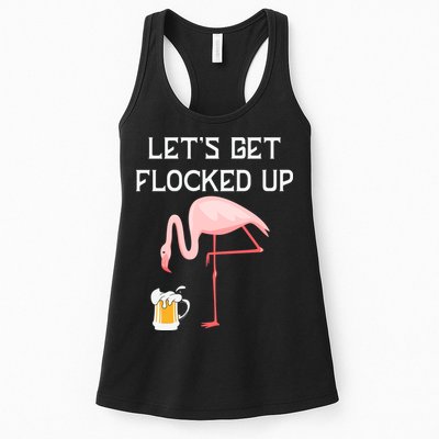 Flamingo Drinking Beer Funny Flamingo Womens Tank Top