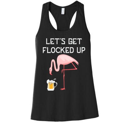 Flamingo Drinking Beer Funny Flamingo Women's Racerback Tank