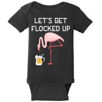 Flamingo Drinking Beer Funny Flamingo Baby Bodysuit