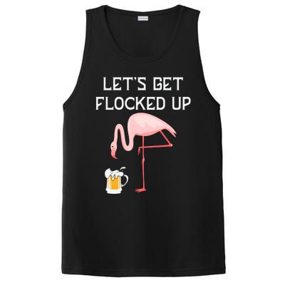 Flamingo Drinking Beer Funny Flamingo PosiCharge Competitor Tank