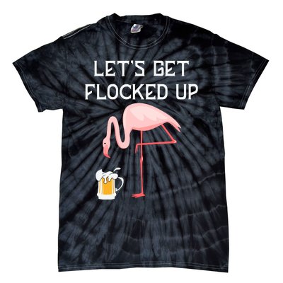 Flamingo Drinking Beer Funny Flamingo Tie-Dye T-Shirt