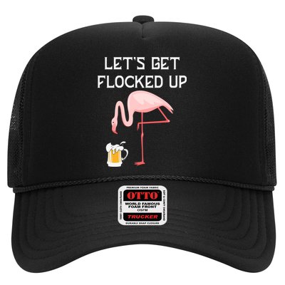 Flamingo Drinking Beer Funny Flamingo Trucker Hat
