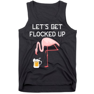 Flamingo Drinking Beer Funny Flamingo Tank Top