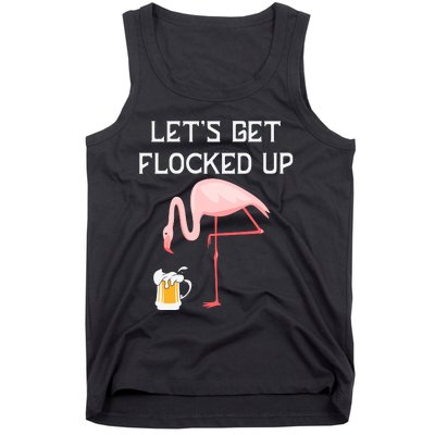 Flamingo Drinking Beer Funny Flamingo Tank Top