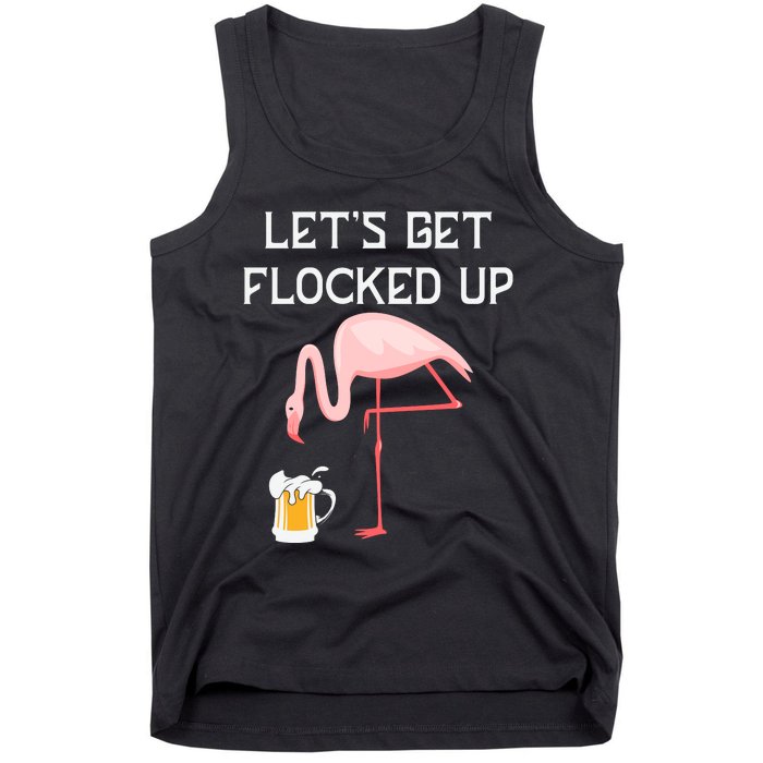 Flamingo Drinking Beer Funny Flamingo Tank Top