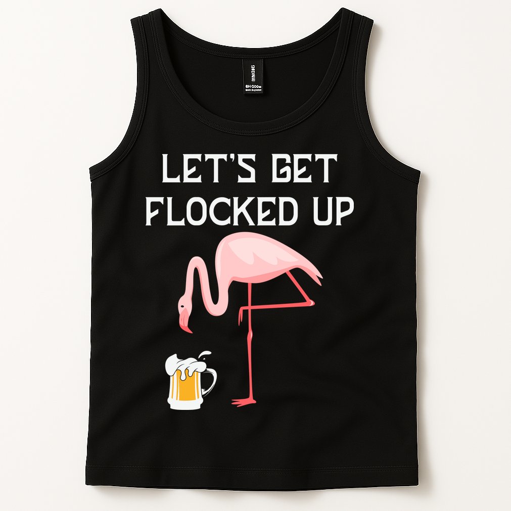 Flamingo Drinking Beer Funny Flamingo Tank Top