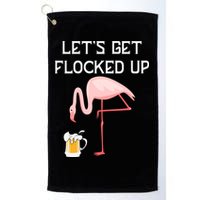 Flamingo Drinking Beer Funny Flamingo Golf Towel