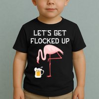 Flamingo Drinking Beer Funny Flamingo Toddler T-Shirt
