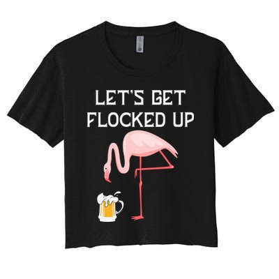 Flamingo Drinking Beer Funny Flamingo Crop Top