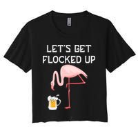 Flamingo Drinking Beer Funny Flamingo Crop Top