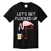 Flamingo Drinking Beer Funny Flamingo Kids T-Shirt