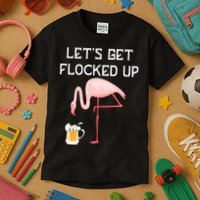Flamingo Drinking Beer Funny Flamingo Kids T-Shirt