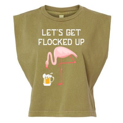 Flamingo Drinking Beer Funny Flamingo Garment-Dyed Women's Muscle Tee