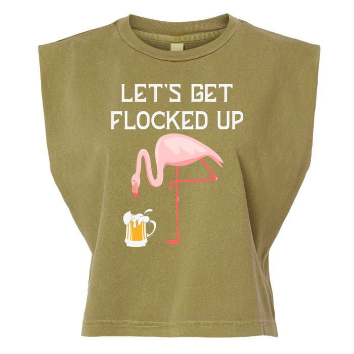 Flamingo Drinking Beer Funny Flamingo Garment-Dyed Women's Muscle Tee