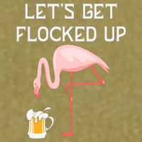 Flamingo Drinking Beer Funny Flamingo Garment-Dyed Women's Muscle Tee
