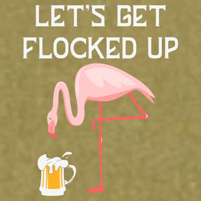Flamingo Drinking Beer Funny Flamingo Garment-Dyed Women's Muscle Tee