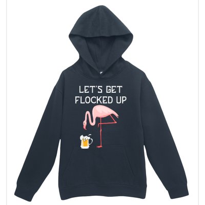 Flamingo Drinking Beer Funny Flamingo Urban Pullover Hoodie