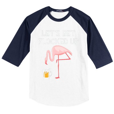 Flamingo Drinking Beer Funny Flamingo Baseball Sleeve Shirt