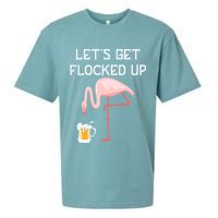 Flamingo Drinking Beer Funny Flamingo Sueded Cloud Jersey T-Shirt