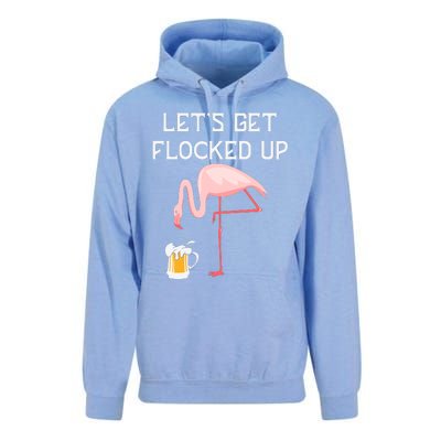 Flamingo Drinking Beer Funny Flamingo Unisex Surf Hoodie