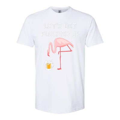 Flamingo Drinking Beer Funny Flamingo Softstyle® CVC T-Shirt