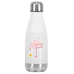 Flamingo Drinking Beer Funny Flamingo Stainless Steel Insulated Water Bottle