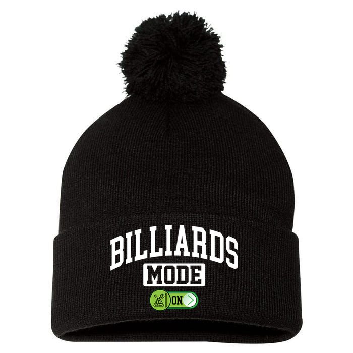 Father's Day Billiards Mode On Funny Billiard Pool Player Gift For Dad Pom Pom 12in Knit Beanie
