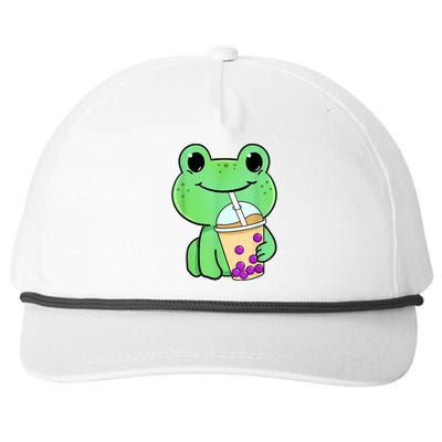 Frog Drinking Bubble Tea Snapback Five-Panel Rope Hat