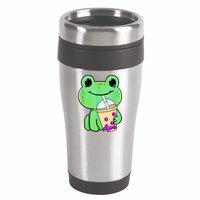 Frog Drinking Bubble Tea 16oz Travel Tumbler