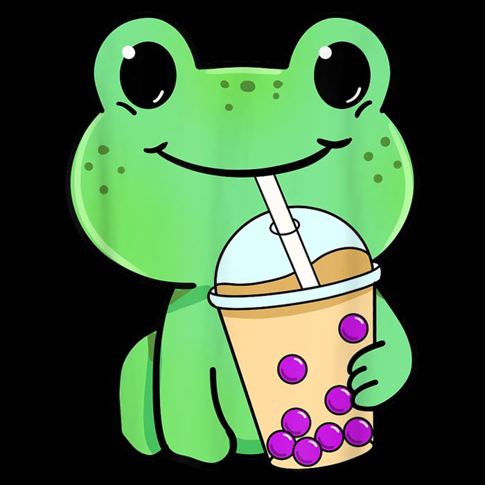 Frog Drinking Bubble Tea Zip Tote Bag