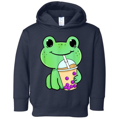 Frog Drinking Bubble Tea Toddler Hoodie