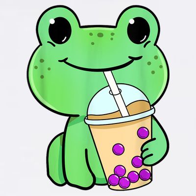 Frog Drinking Bubble Tea T-Shirt