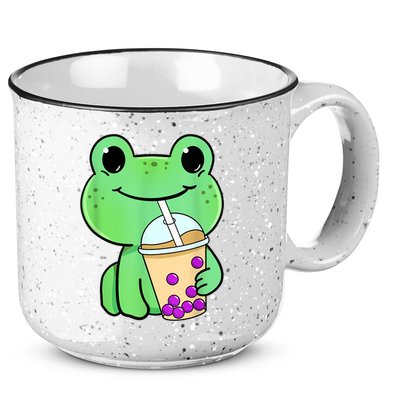 Frog Drinking Bubble Tea 15oz Campfire Ceramic Mug