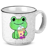 Frog Drinking Bubble Tea 15oz Campfire Ceramic Mug