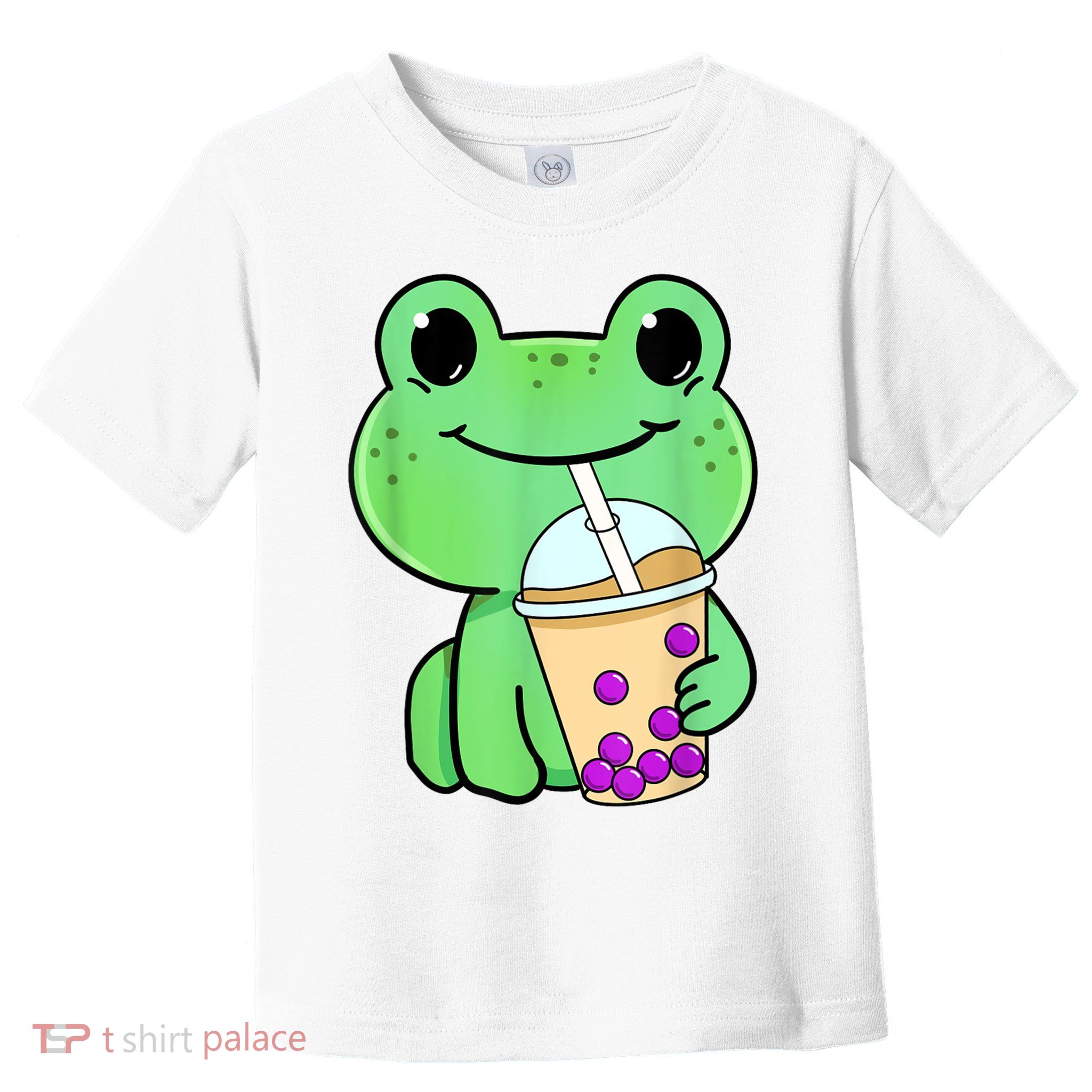 Frog Drinking Bubble Tea Toddler T-Shirt