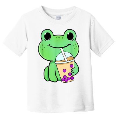 Frog Drinking Bubble Tea Toddler T-Shirt