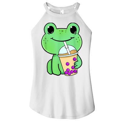 Frog Drinking Bubble Tea Women's Perfect Tri Rocker Tank
